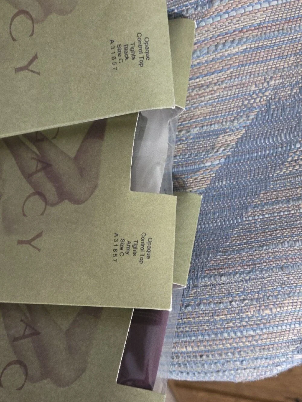 Lot of Five Pair of Legacy Brand Opaque Control Top Tights